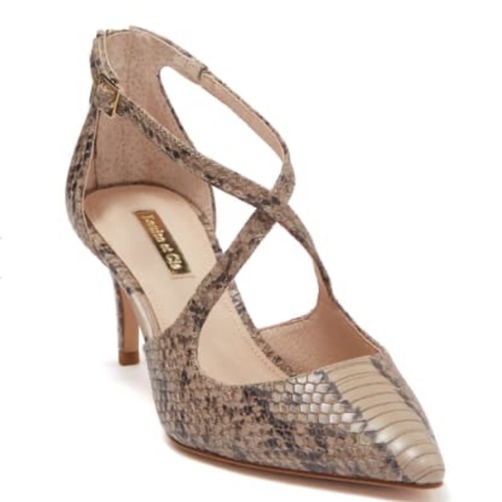 Louise et Cie Leather Snakeskin 3” Stiletto Heels